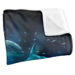 Royce Mcclure Silky Dolphin Twister Dark Water Supersoft Blanket Blue/black (152Cm X 127Cm) - thumbnail 3