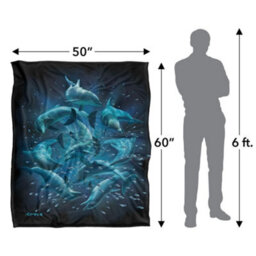 Royce Mcclure Silky Dolphin Twister Dark Water Supersoft Blanket Blue/black (152Cm X 127Cm) - thumbnail 5