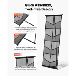 Vevor Brochure Display Stand, 4-Tier 8 Pockets Mesh Literature Display Holder, Floor Standing Magazine Catalog Rack - thumbnail 5