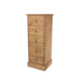 Core Products 5 Drawer Narrow Chest Of Drawers, Antique Waxed, Cotswold - thumbnail 1