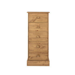 Core Products 5 Drawer Narrow Chest Of Drawers, Antique Waxed, Cotswold - thumbnail 2