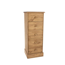 Core Products 5 Drawer Narrow Chest Of Drawers, Antique Waxed, Cotswold - thumbnail 3