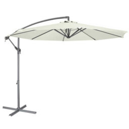 Dellonda 3M Banana Parasol/umbrella With Cover, Crank Handle, Cream - Dg265