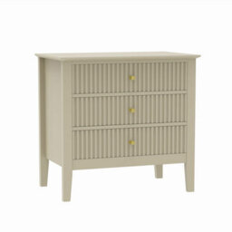 Melody Maison Pair Of Large 3 Drawer Bedside Tables - Hales Taupe Range - thumbnail 6