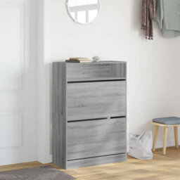 Berkfield Shoe Cabinet With 2 Flip-Drawers Grey Sonoma 80X34X116 Cm - thumbnail 3