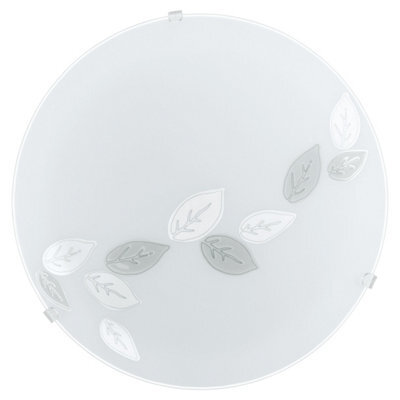 Elegant Wall Flush Ceiling Light With Leaf Design - Satin Glass And E27 Bulb - image 1