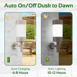 Gardenkraft 19490 Stainless Steel Solar Wall Light - thumbnail 4