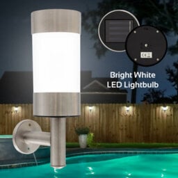 Gardenkraft 19490 Stainless Steel Solar Wall Light - thumbnail 8