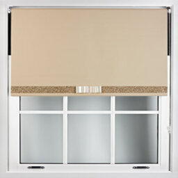 Furnished Cappuccino Blackout Roller Blind With Decorative Gold Glitter & Cream Bow - Trimmable (W)185Cm X (L)210Cm - thumbnail 1