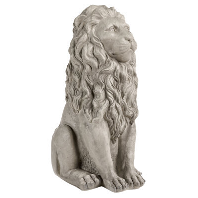 Beliani Garden Statue Leone Lion Light Grey - image 1