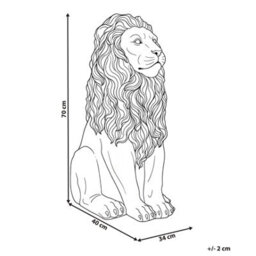 Beliani Garden Statue Leone Lion Light Grey - thumbnail 3