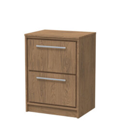 Hudson Reed Lille Floorstanding Two Drawer Contemporary Vanity Unit With Worktop In Antique Oak, 605 X 460mm - thumbnail 1