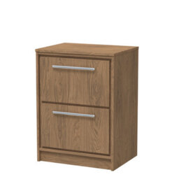Hudson Reed Lille Floorstanding Two Drawer Contemporary Vanity Unit With Worktop In Antique Oak, 605 X 460mm - thumbnail 2
