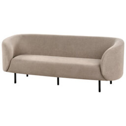 Beliani Taupe Polyester 3-Seater Sofa Set With Loveseat And Armchair, Black Legs, L200 X D70 X H79Cm - thumbnail 4