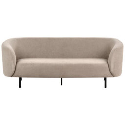 Beliani Taupe Polyester 3-Seater Sofa Set With Loveseat And Armchair, Black Legs, L200 X D70 X H79Cm - thumbnail 3