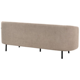 Beliani Taupe Polyester 3-Seater Sofa Set With Loveseat And Armchair, Black Legs, L200 X D70 X H79Cm - thumbnail 5