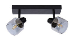Lucide Bjorn Classic Twin Ceiling Spotlight - 2Xe14 - Black - thumbnail 2