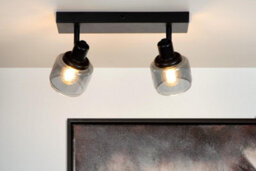 Lucide Bjorn Classic Twin Ceiling Spotlight - 2Xe14 - Black - thumbnail 4