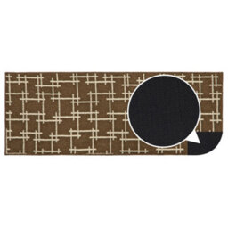 Jvl Vector Machine Washable Latex Backed Runner Doormat, 57X150Cm, Brown - thumbnail 5