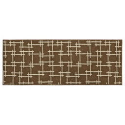 Jvl Vector Machine Washable Latex Backed Runner Doormat, 57X150Cm, Brown - thumbnail 1