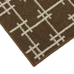 Jvl Vector Machine Washable Latex Backed Runner Doormat, 57X150Cm, Brown - thumbnail 2