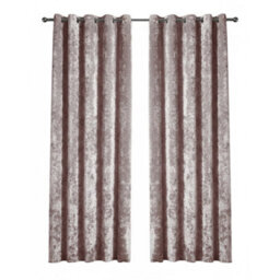 Crushed Velvet Eyelet Curtains Luxurious Finish For Contemporary Homes Pink - thumbnail 2
