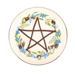 Solstice Wreath Trinket Dish Botanical Pentagram Ceramic Jewellery Dish - thumbnail 2