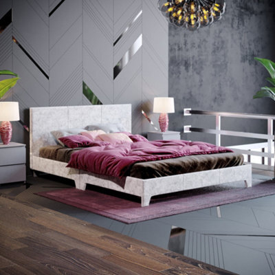 Lassic Vida Designs Victoria Silver Velvet Ukfr 4Ft6 Double Bed Frame, 190 X 135Cm - image 1