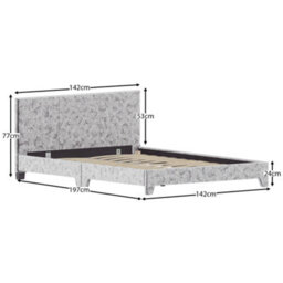 Lassic Vida Designs Victoria Silver Velvet Ukfr 4Ft6 Double Bed Frame, 190 X 135Cm - thumbnail 4