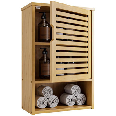 Natural Small Wall Cabinet Bathroom 15.75X7.87X23.62In - image 1