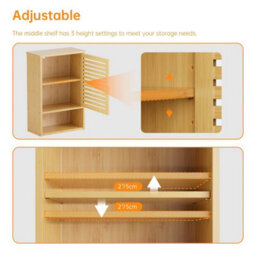 Natural Small Wall Cabinet Bathroom 15.75X7.87X23.62In - thumbnail 5