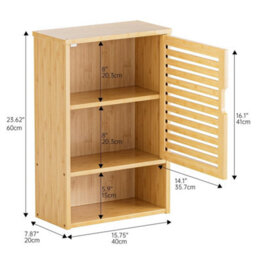 Natural Small Wall Cabinet Bathroom 15.75X7.87X23.62In - thumbnail 2