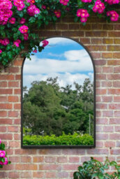 Mirroroutlet The Arcus Black Metal Framed Arched Garden Wall Mirror 120Cm X 80Cm - thumbnail 5