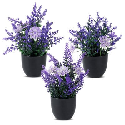 3 Pack Artificial Flower Bouquet For Indoor And Outdoor Use, Plant Bouquet, Lavender Artificial Flowers - image 1