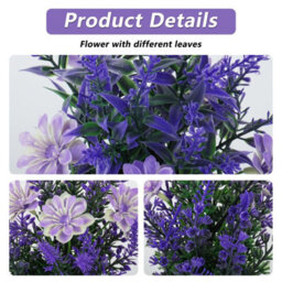 3 Pack Artificial Flower Bouquet For Indoor And Outdoor Use, Plant Bouquet, Lavender Artificial Flowers - thumbnail 3