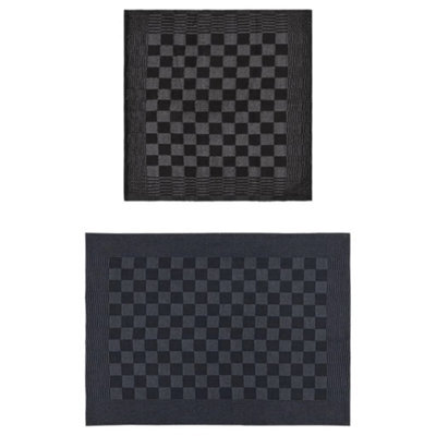 Berkfield Durable 10 Piece Towel Set Black And Grey Cotton