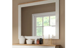 Impact Furniture Square Wall Mirror Shabby Chic White Wash Pine / Oak Effect Frame 90 X 96Cm Loksa - thumbnail 4