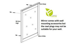 Impact Furniture Square Wall Mirror Shabby Chic White Wash Pine / Oak Effect Frame 90 X 96Cm Loksa - thumbnail 5