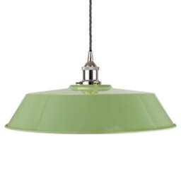 Mint Green Large Chancery Painted Dome Pendant Light With Nickel Lamp Holder And Grey Twisted Cable - Se Home - thumbnail 1
