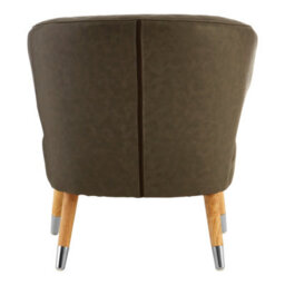 Orsina Mid Century Brown Faux Leather Wingback Armchair, Elegant Design Comfortable Armchair For Livingroom - thumbnail 4