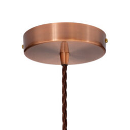 Duck Egg Blue Worcester Painted Dome Pendant Light With Matt Antique Copper Lamp Holder And Brown Twisted Cable - Se Home - thumbnail 4