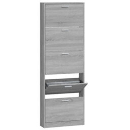Vidaxl Shoe Cabinet Grey Sonoma 59X17X169 Cm Engineered Wood - thumbnail 2