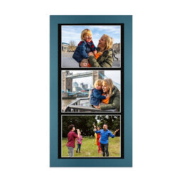 AK Frames 16X8 Navy Blue Modern Multi Photo Frame With Black Mount - Holds 3 Apertures (3X) 7X5 Photos - thumbnail 1