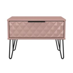 Anzio Matt Kobe Pink 1 Drawer Non-Extendable Side Table (H)407mm (W)575mm (D)395mm - thumbnail 2