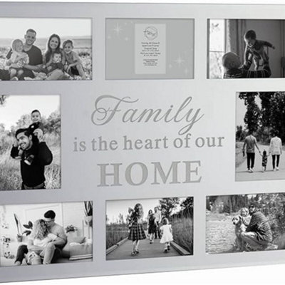 Biznest Family All Glass 8 Aperture Frame Glass Wall Mounted Photo Frames Home & Office Vertical Horizontal Display Picture