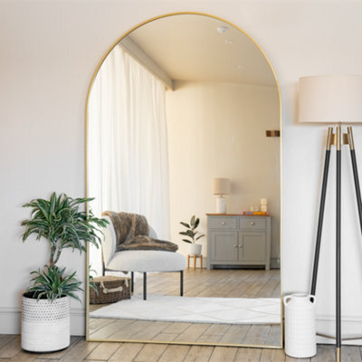 Jōbū Jobu Home - Akiko - Full Length Gold Metal Arched Mirror - 200Cm X 120Cm - image 1