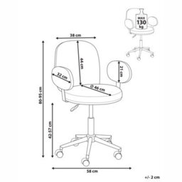 Beliani Desk Chair Moraga Velvet Pastel Pink - thumbnail 3