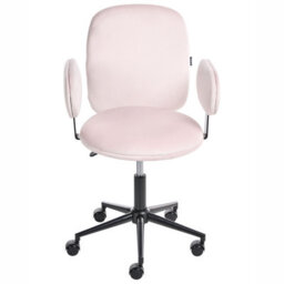 Beliani Desk Chair Moraga Velvet Pastel Pink - thumbnail 5