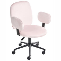 Beliani Desk Chair Moraga Velvet Pastel Pink - thumbnail 4
