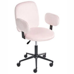Beliani Desk Chair Moraga Velvet Pastel Pink - thumbnail 1